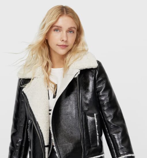 Cropped Faux leather Jacket